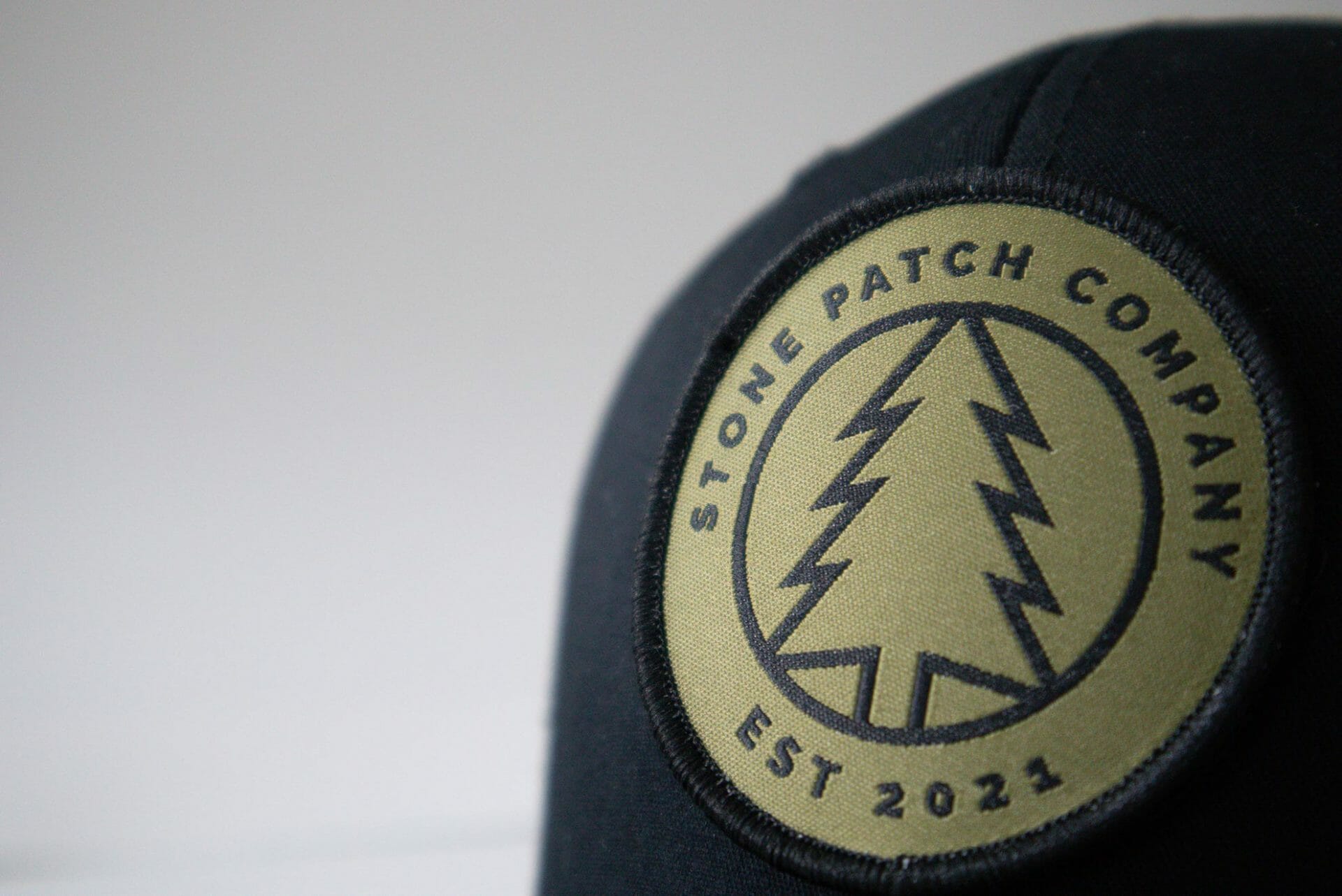 custom leather hat on patch